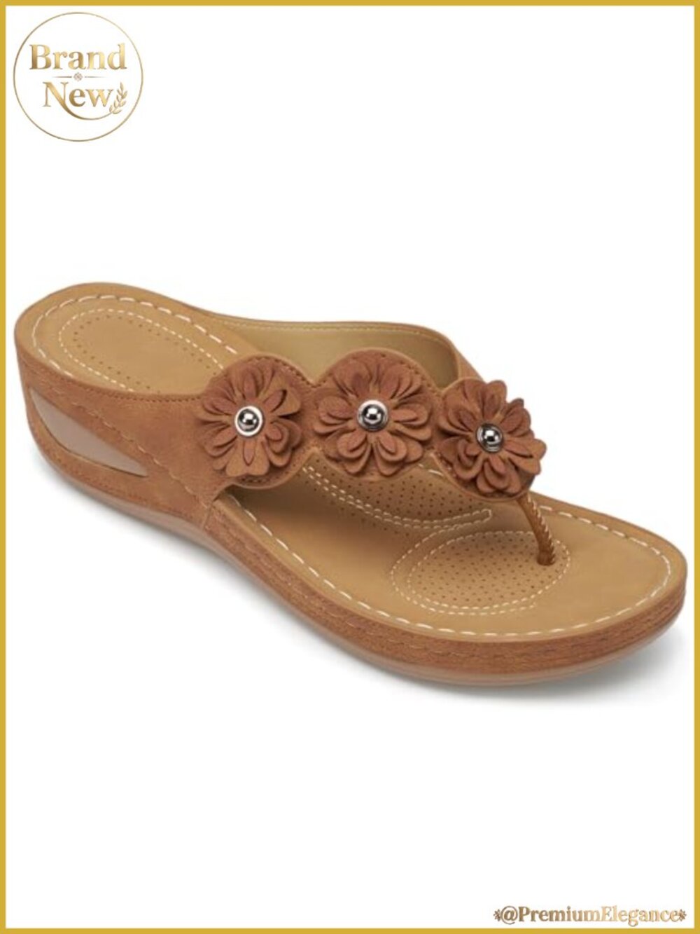 Wedge Sandals for Women Comfortable Platform Flip Flops Faux Leather